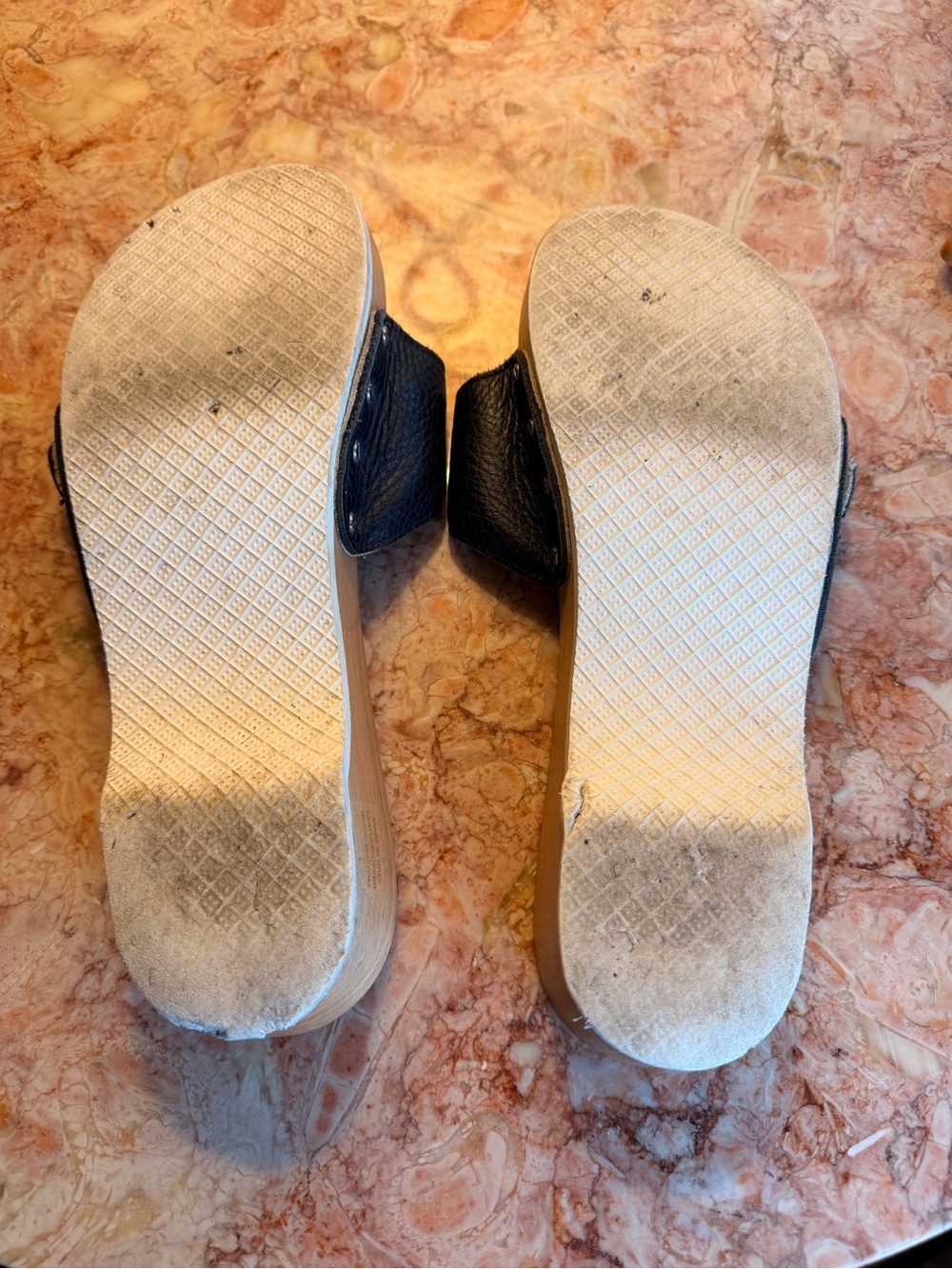 Burberry Black Leather Buckle Plaid Insole Slide Sandals - Picture 5 of 7